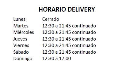 DELIVERY HASTA LAS 2145
